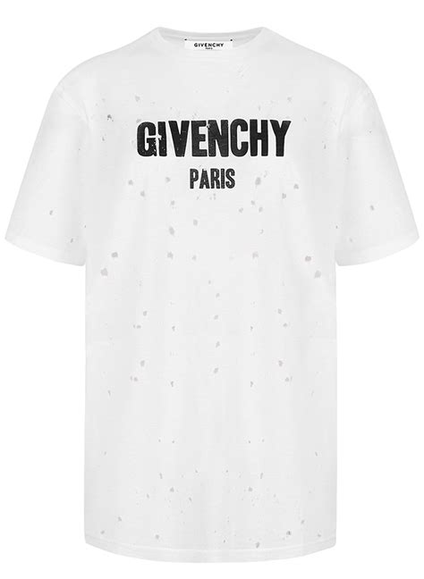 givenchy white t shirt holes|givenchy long sleeve t shirt.